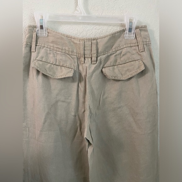 NWOT, Michael Kors Linen Khaki Slacks High Waisted Pockets Women’s Size 6 Pants - Picture 8 of 16